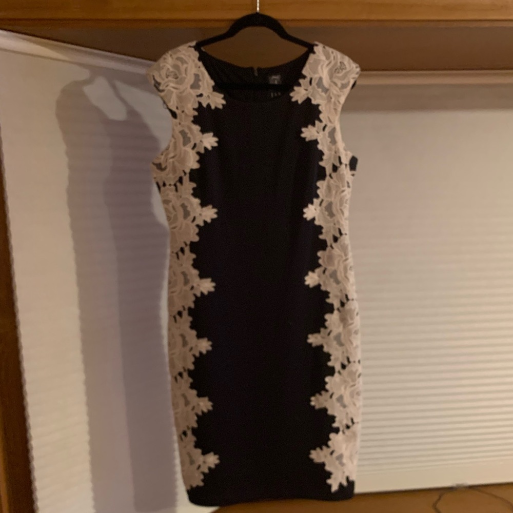 Black and Ivory lace illusion dress.